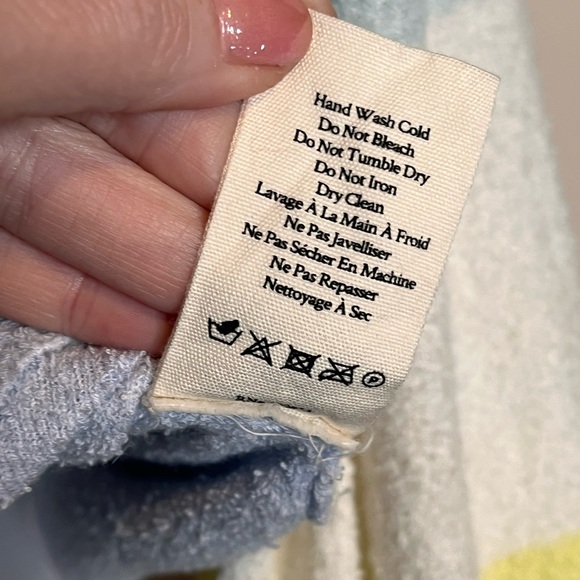 LOVESHACKFANCY Aidyn Cropped Pastel Color Block Button Cardigan Size Small - Picture 7 of 7